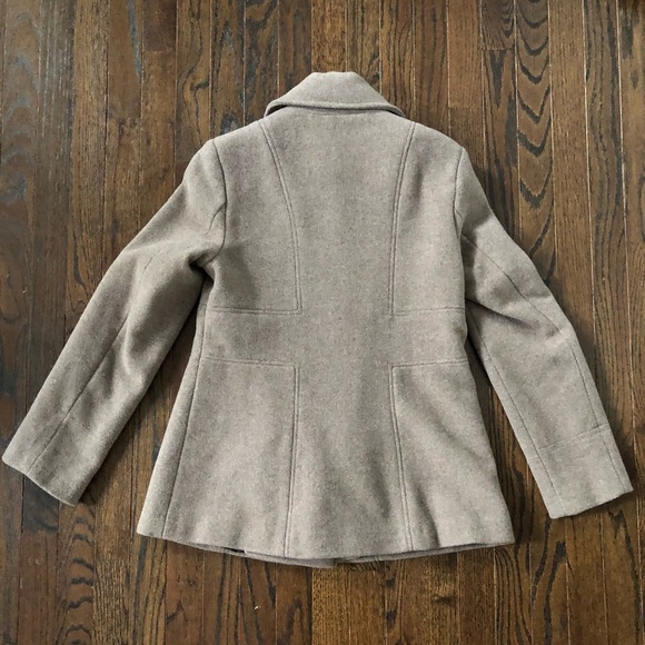 *NWOT* Calvin Klein Women’s 2 Petite Oat Wool Double-Breasted Peacoat - Picture 11 of 12
